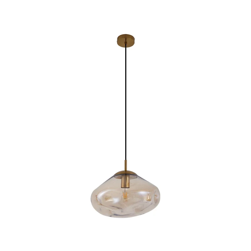 B-Ware Lindby Hängeleuchte Pendelleuchte Lelia amber Glas Ø35cm LED Lampe Leuchte Spot
