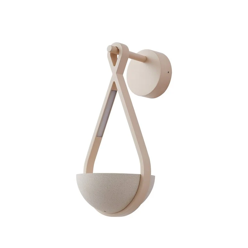 B-Ware Lucande LED Außenwandlampe Wandlicht Florka Blumenampel beige Beton SIEHE TEXT