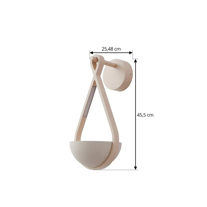 B-Ware Lucande LED Außenwandlampe Wandlicht Florka Blumenampel beige Beton SIEHE TEXT