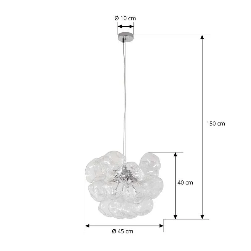 B-Ware Lucande Hängeleuchte Diborah klar Ø 43 cm G9 SIEHE TEXT/FOTO