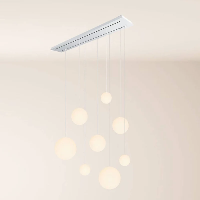 s.luce Orb Esstischleuchte 8-flammig 160cm 2-reihig