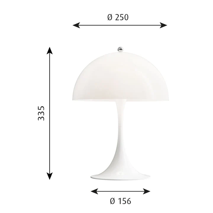 B-Ware Louis Poulsen Panthella Mini Tischlampe Tischleuchte Lampe Leuchte Ø 25 cm weiß