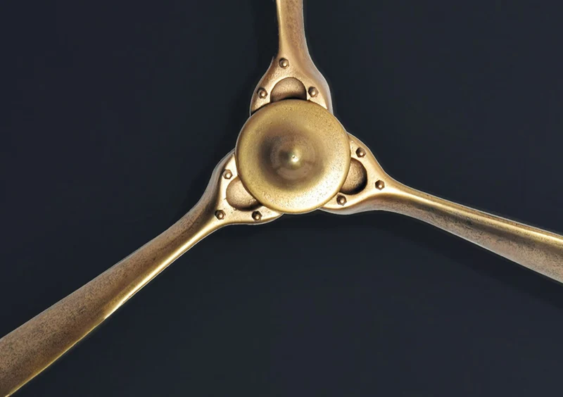 Wandpropeller Deko 85x85cm Gold Metall Flugzeug Aluminium Modern