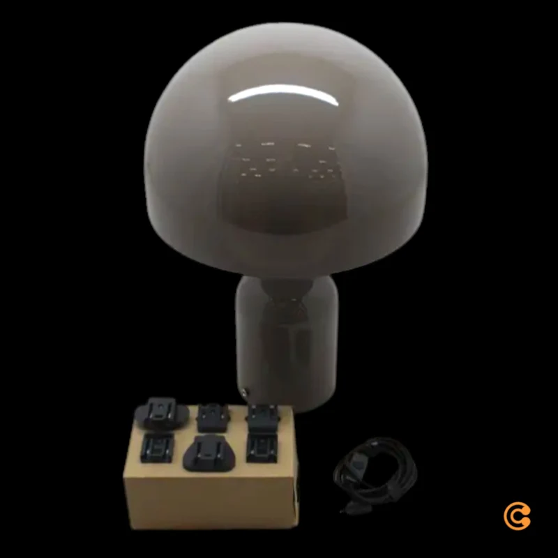 B-Ware Tom Dixon Bell LED Tischleuchte Pilzlampe Leuchte taupe dimmbar LED warmweiß