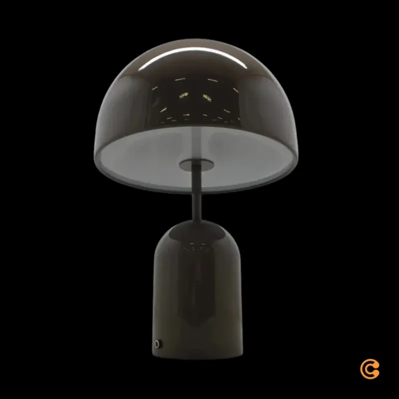 B-Ware Tom Dixon Bell LED Tischleuchte Pilzlampe Leuchte taupe dimmbar LED warmweiß