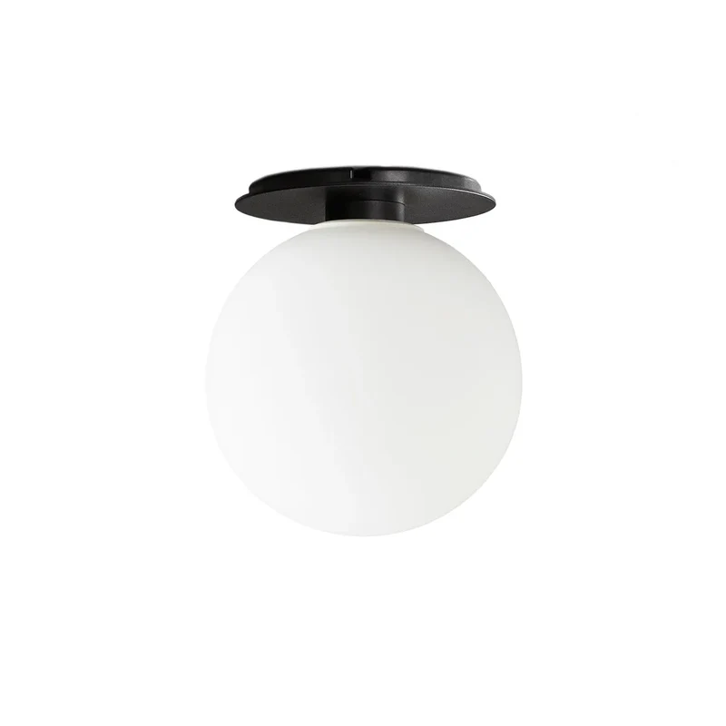 B-Ware Audo Leuchte Lampe Wand Decke LED Opalglas Stahl poliert silber E27 dimmbar
