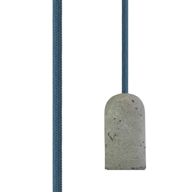 B-Ware NUD Collection Hängeleuchte Pendelleuchte Blau Beton Textilkabel E27 Baldachin