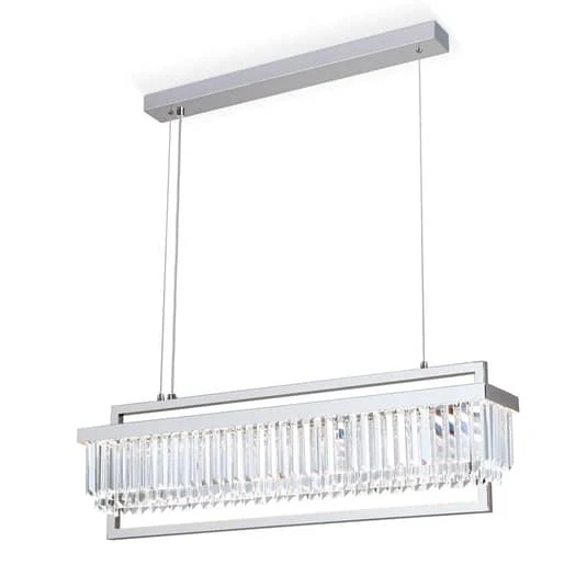 B-Ware Orion LED-Pendelleuchte Prism Hängeleuchte Hängelampe Leuchte LED länglich chrom