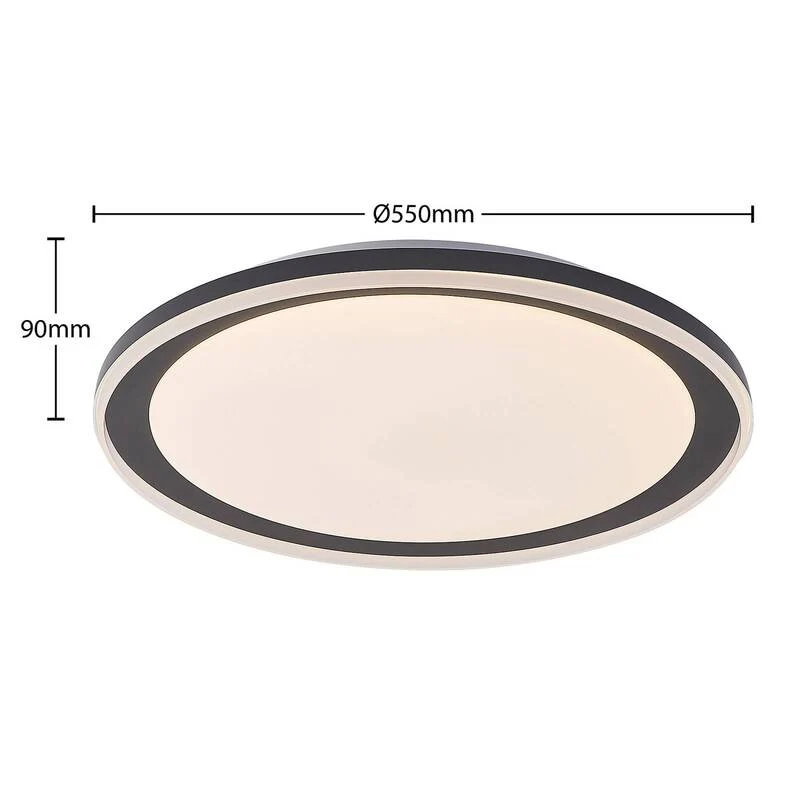B-Ware Lindby Verdan LED-Deckenlampe Deckenlampe Lampe Leuchte dimmbar schwarz weiß