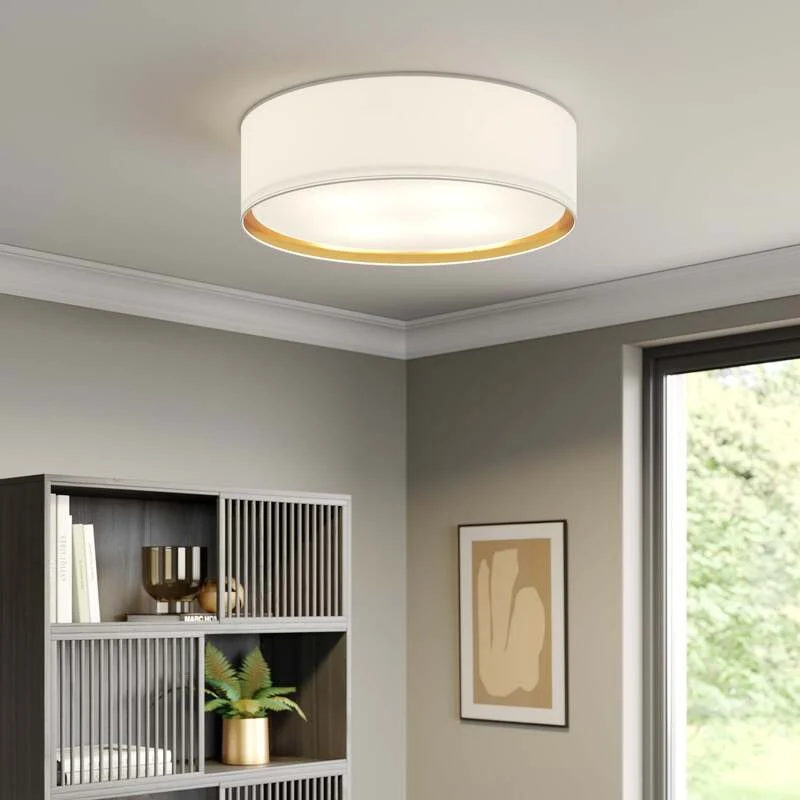 B-Ware TK-LightingDeckenleuchte Bilbao LED Lampe dimmbar weiß gold Ø60cm 17cm Höhe
