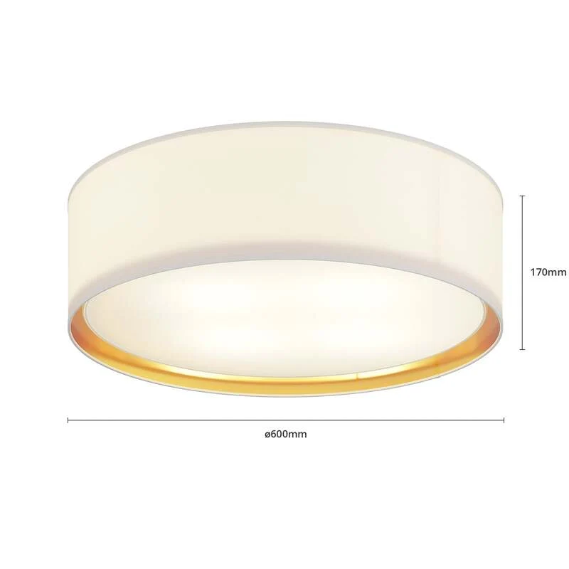 B-Ware TK-LightingDeckenleuchte Bilbao LED Lampe dimmbar weiß gold Ø60cm 17cm Höhe