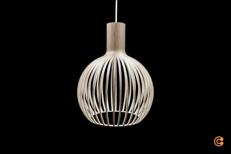 B-Ware Secto - Octo Small 4241 Pendelleuchte Ø 45 x H 55 cm Walnuss Lampe
