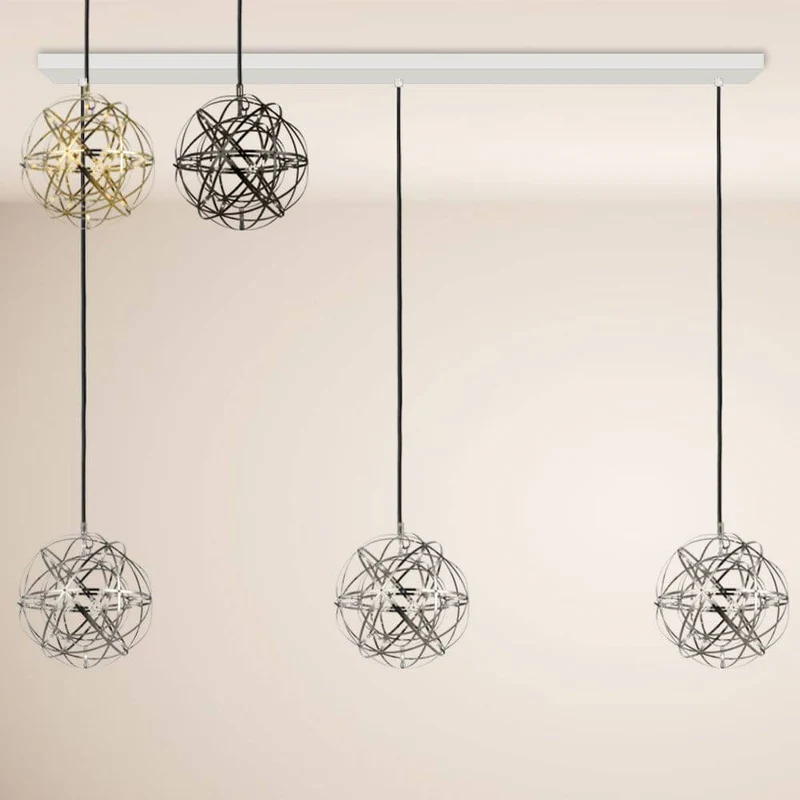 s.luce Atom LED Esstisch-Pendelleuchte 2 bis 5-flammig Balken 160cm