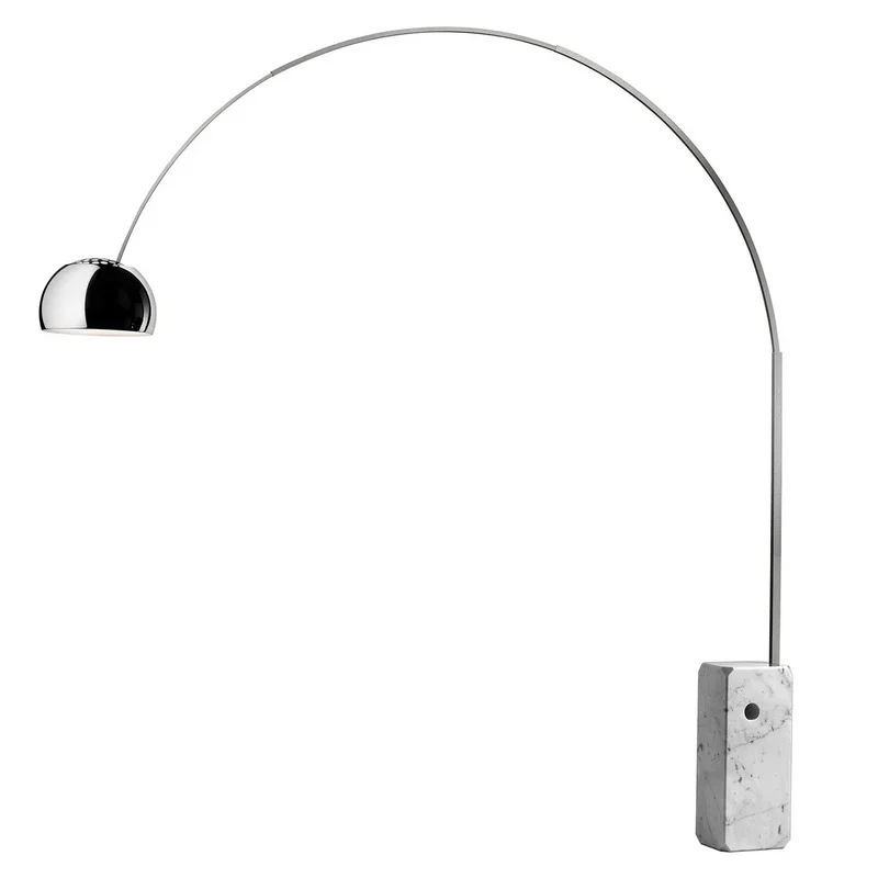 Flos Stehleuchte Bodenlampe Arco LED Marmor italienisches Leuchtendesign weiß