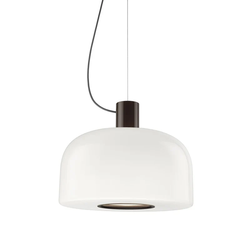 B-Ware Flos Pendelleuchte Hängelampe Bellhop Glas Schokoladenbraun Opalglas Aluminium