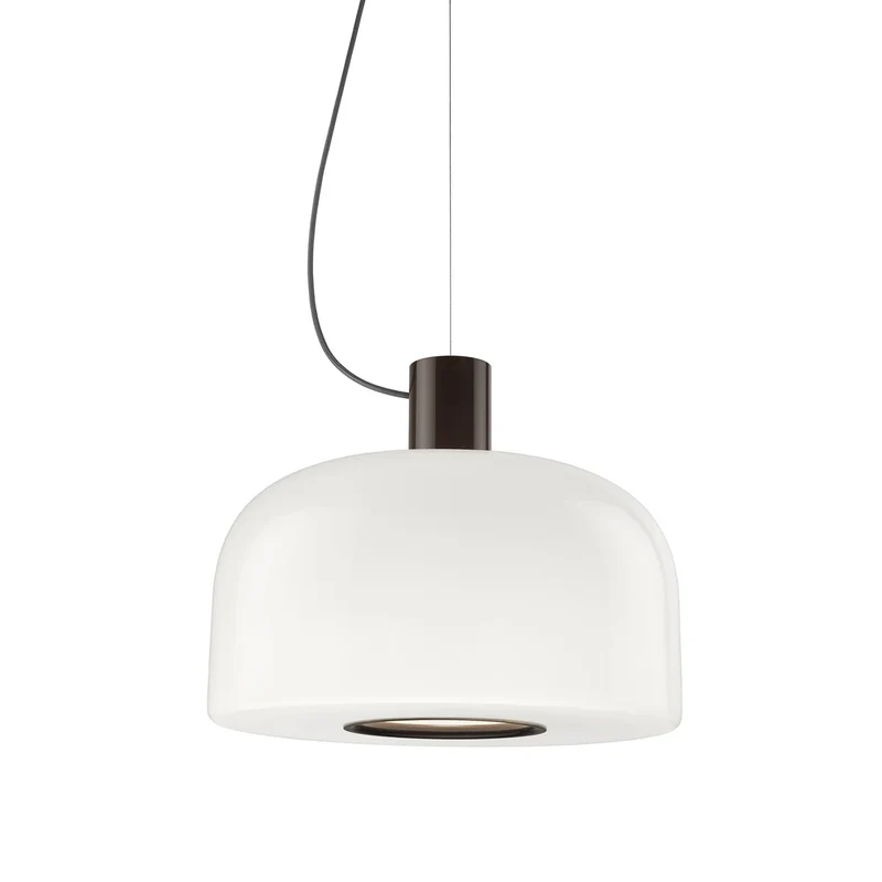 B-Ware Flos Pendelleuchte Hängelampe Bellhop Glas Schokoladenbraun Opalglas Aluminium
