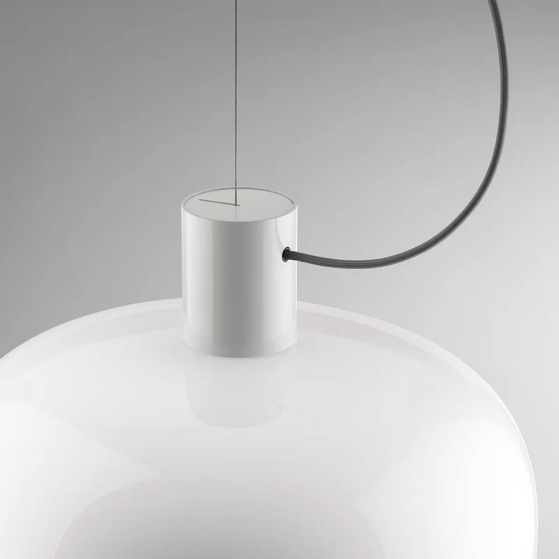 B-Ware Flos Pendelleuchte Hängelampe Bellhop Glas Schokoladenbraun Opalglas Aluminium