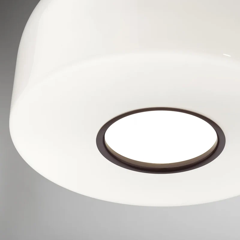 B-Ware Flos Pendelleuchte Hängelampe Bellhop Glas Schokoladenbraun Opalglas Aluminium