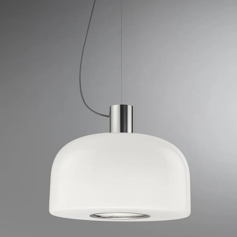B-Ware Flos Pendelleuchte Hängelampe Bellhop Glas Schokoladenbraun Opalglas Aluminium