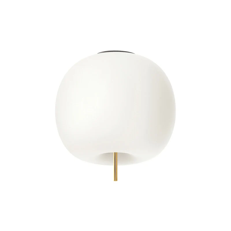 B-Ware KDLN Leuchten Kushi 33 Wandleuchte/ Deckenleuchte opal/Detail messing glänzend/H