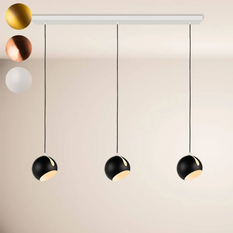 s.luce Ball Esstisch-Pendelleuchte drehbarer Schirm Ø 20cm 160cm Baldachin