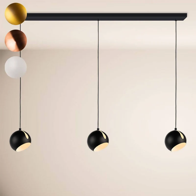 s.luce Ball Esstisch-Pendelleuchte drehbarer Schirm Ø 20cm 160cm Baldachin