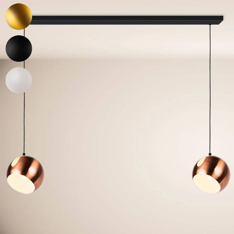 s.luce Ball Esstisch-Hängeleuchte Ø 30cm drehbarer Schirm 160cm Baldachin