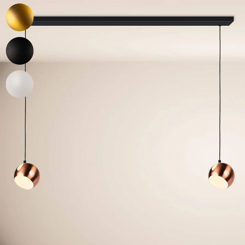 s.luce Ball Metall Esszimmerlampe Kombination Ø 20cm 120cm