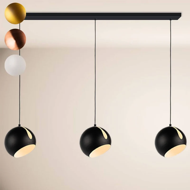 s.luce Ball Esstisch-Hängelampe Ø 30cm drehbarer Schirm 120cm