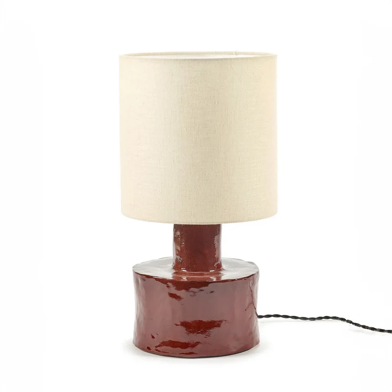 B-Ware Serax Tischleuchte Lampe Leuchte Catherine rot beige Baumwolle SIEHE TEXT/FOTO