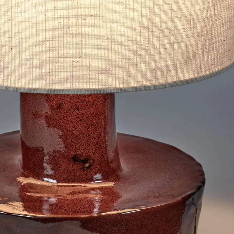B-Ware Serax Tischleuchte Lampe Leuchte Catherine rot beige Baumwolle SIEHE TEXT/FOTO
