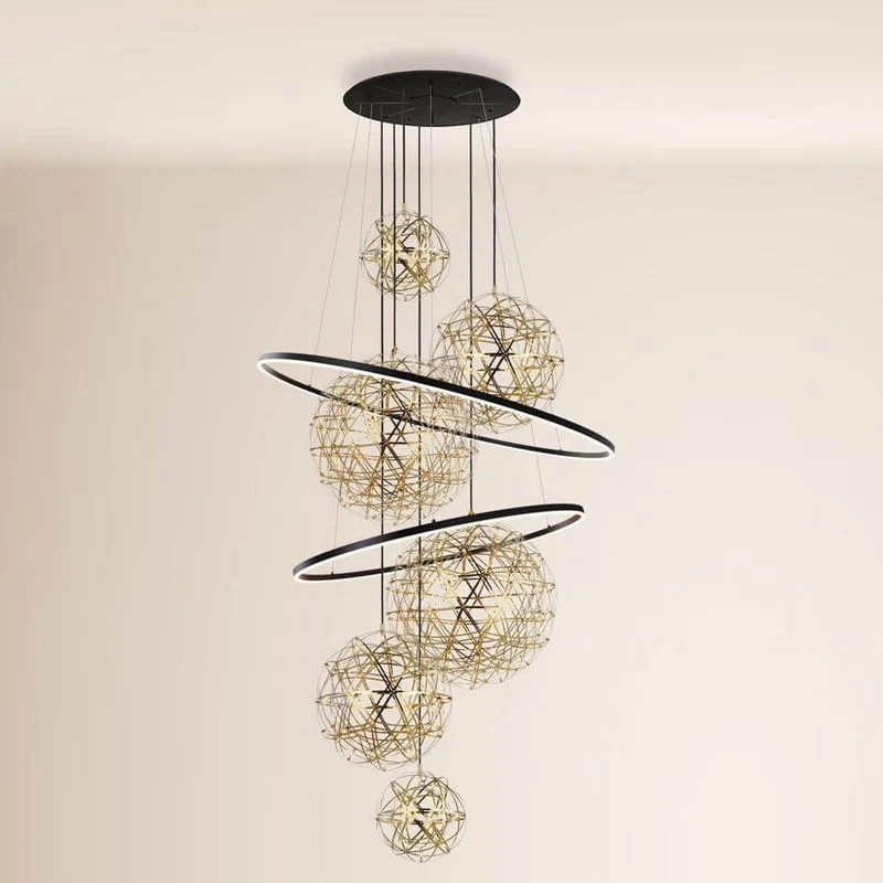 s.luce Fusion XXL Galerieleuchte 8-flammig LED-Ring