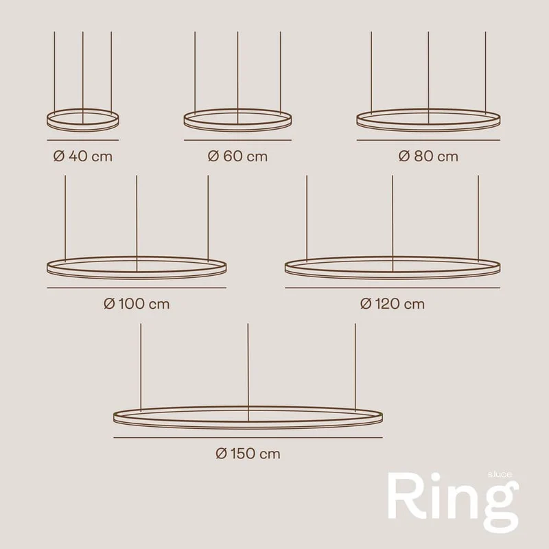 s.luce LED Ring Pendelleuchte 3-flammig Exzentrisch