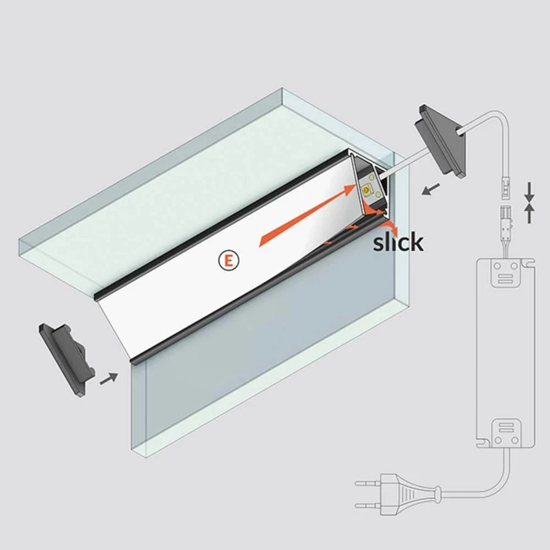 Aufbau-Eckprofil 30° & 60° 200cm Weiß ohne Abdeckung für LED-Strips