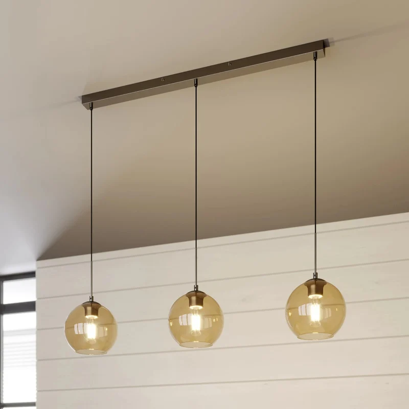 B-Ware Lindby Sofian Hängeleuchte Deckenleuchte Lampe Leuchte Licht 3-flg E27 rauchgrau