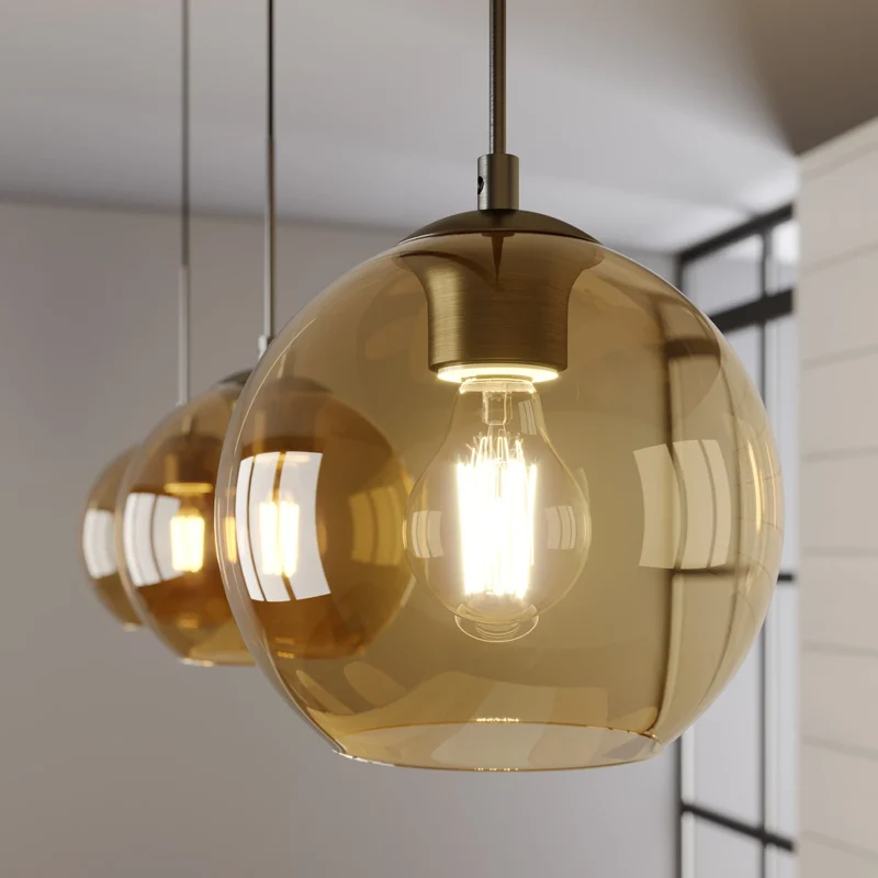 B-Ware Lindby Sofian Hängeleuchte Deckenleuchte Lampe Leuchte Licht 3-flg E27 rauchgrau