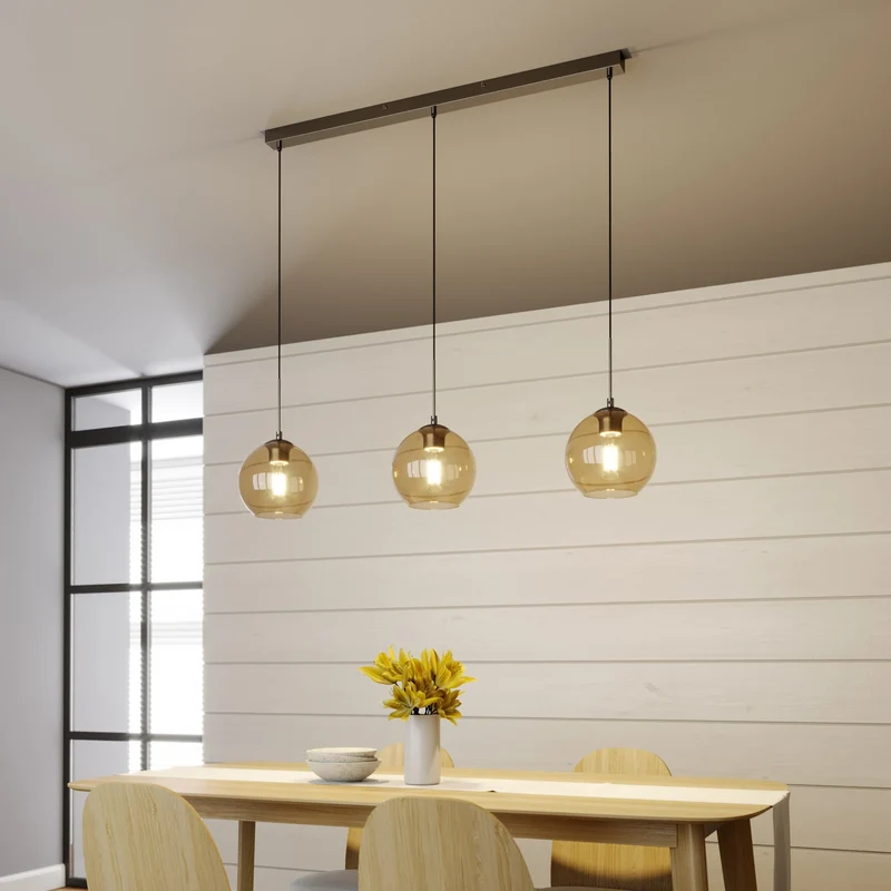 B-Ware Lindby Sofian Hängeleuchte Deckenleuchte Lampe Leuchte Licht 3-flg E27 rauchgrau