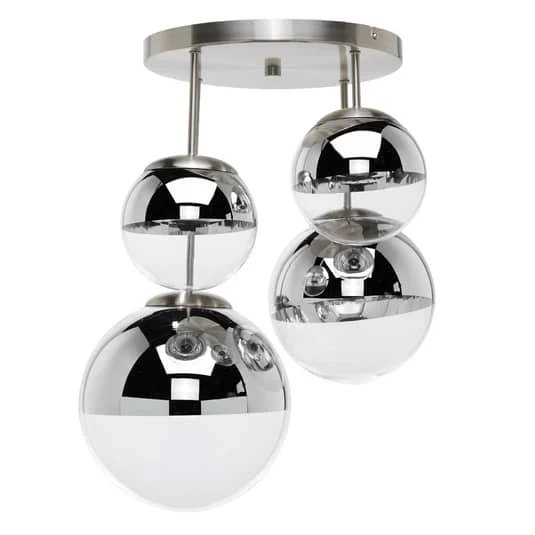 B-Ware Lindby Deckenleuchte Deckenlampe Ravena Kugeln klar chrom nickel matt E27 LED