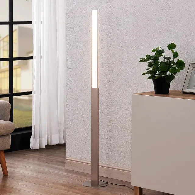 B-Ware Stehleuchte Bodenlampe Lindby Smart LED App CCT Aluminium Metall Weiß Nickel