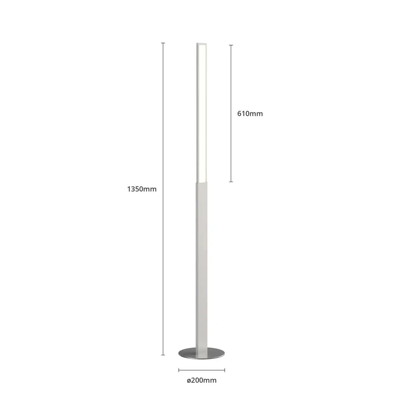 B-Ware Stehleuchte Bodenlampe Lindby Smart LED App CCT Aluminium Metall Weiß Nickel