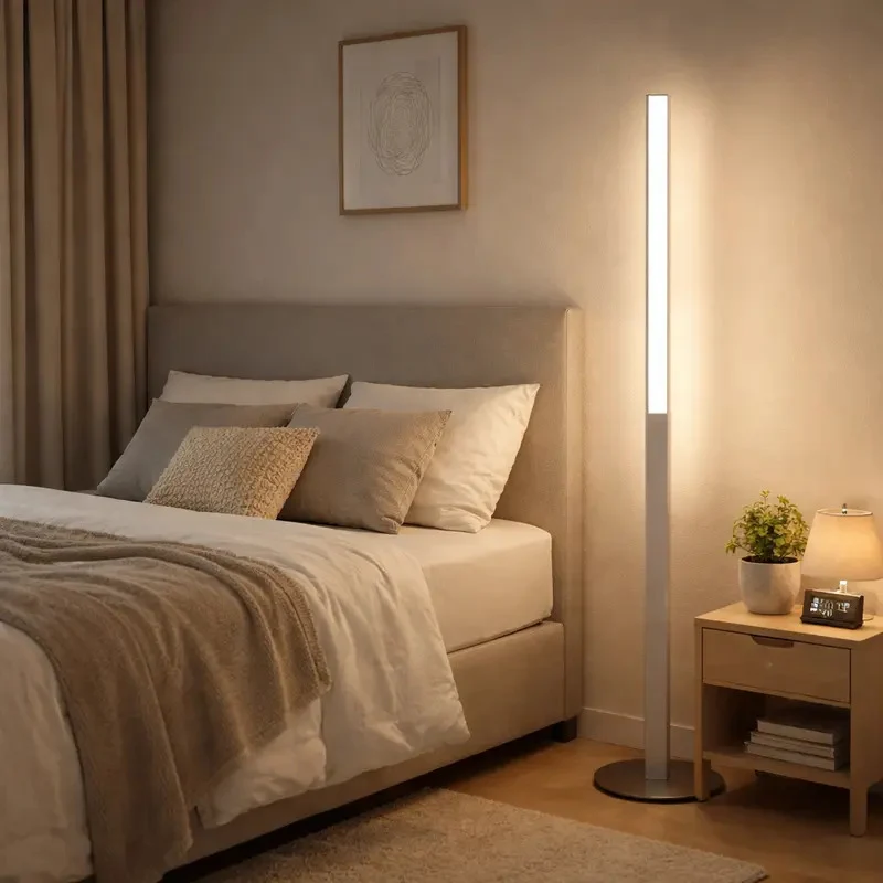B-Ware Stehleuchte Bodenlampe Lindby Smart LED App CCT Aluminium Metall Weiß Nickel