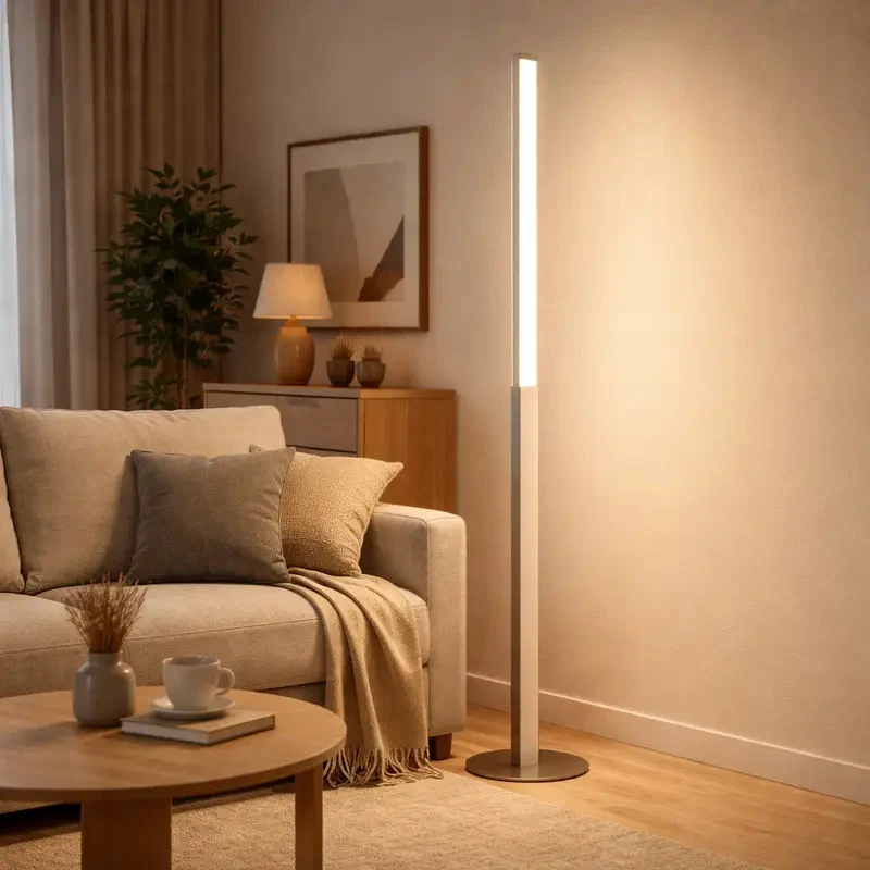 B-Ware Stehleuchte Bodenlampe Lindby Smart LED App CCT Aluminium Metall Weiß Nickel