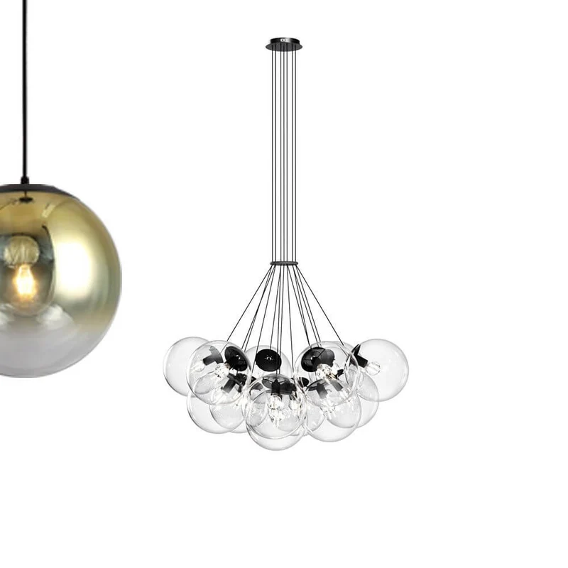 s.luce Orb Cluster Glaskugel Galerieleuchte Pendellampe 13-flammig