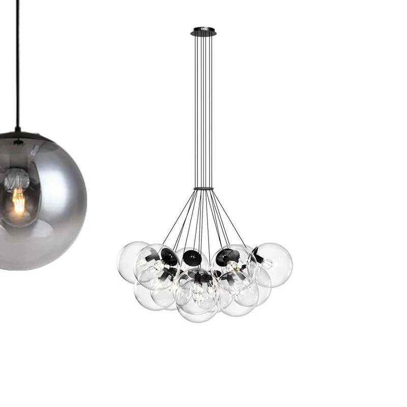 s.luce Orb Cluster Glaskugel Galerieleuchte Pendellampe 13-flammig