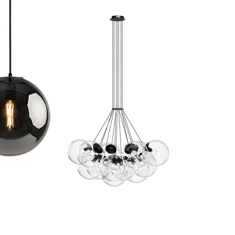 s.luce Orb Cluster Glaskugel Galerieleuchte Pendellampe 13-flammig