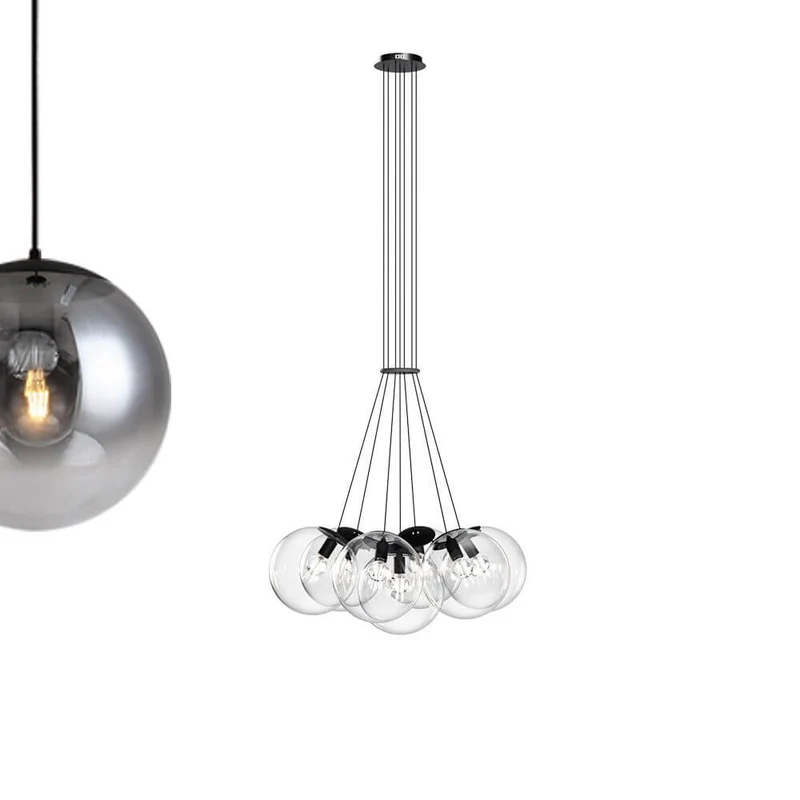 s.luce Orb Cluster Glaskugel Galerieleuchte Hängeleuchte 7-flammig