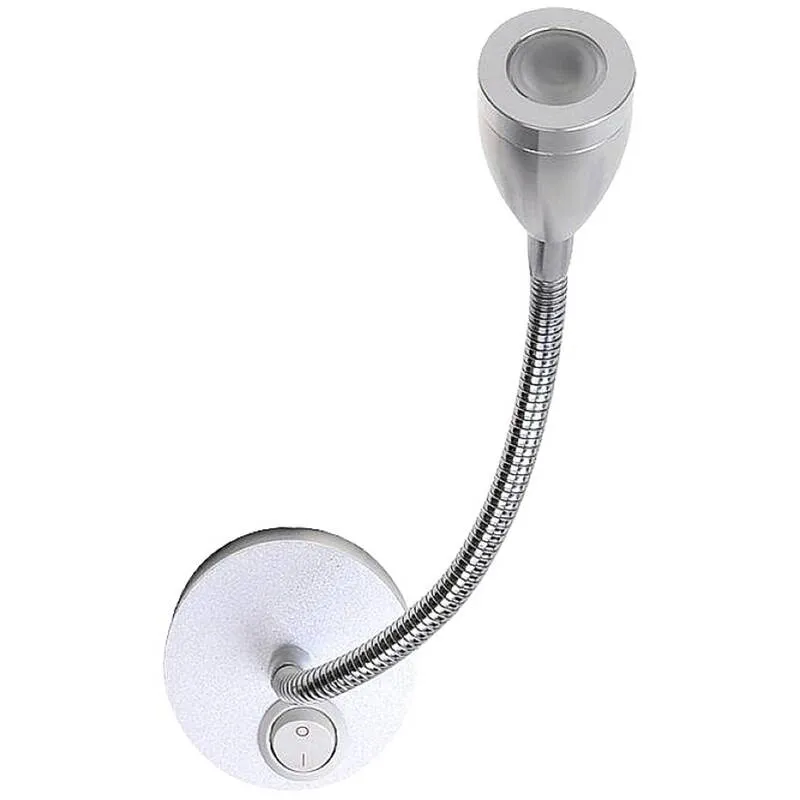 B-Ware ProPlus Innenraumleuchte LED-Aufbauleuchte Leselampe Schwanenhals Silber