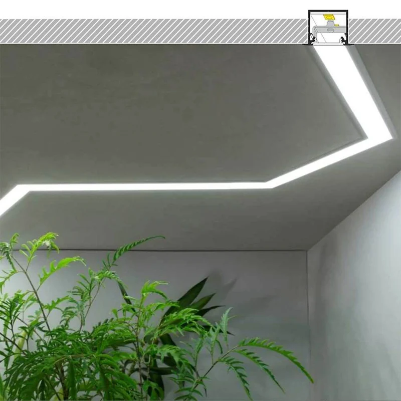 XXL Einbauprofil 200cm Alu-eloxiert ohne Abdeckung für LED-Strips