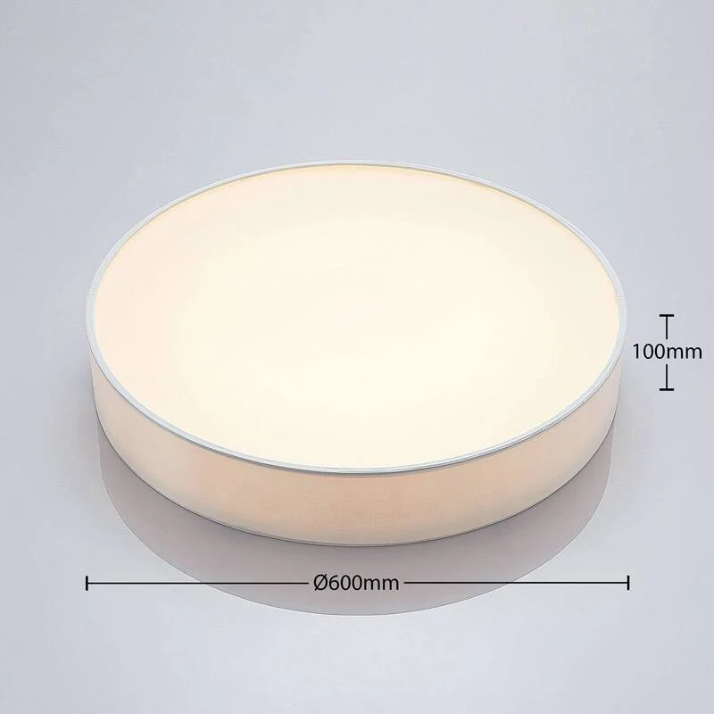 B-Ware Lucande Deckenleuchte Deckenlampe LED RGB Smart Home WiZ App weiß Textil 60cm