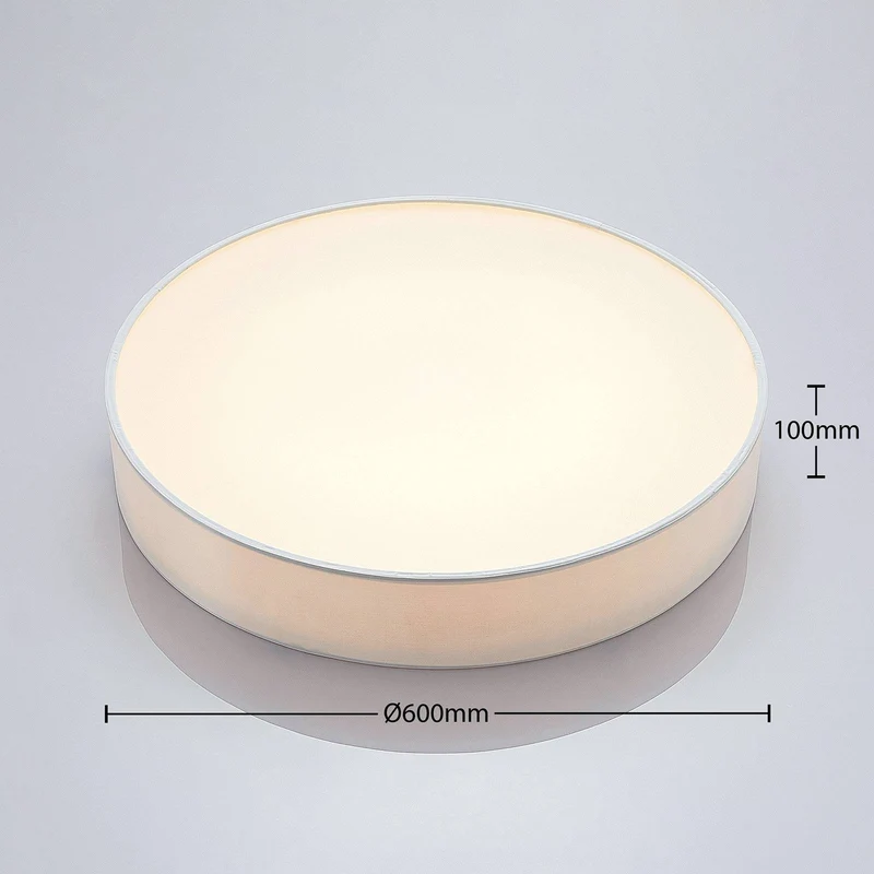 B-Ware Lucande Deckenleuchte Deckenlampe LED RGB Smart Home WiZ App weiß Textil 60cm